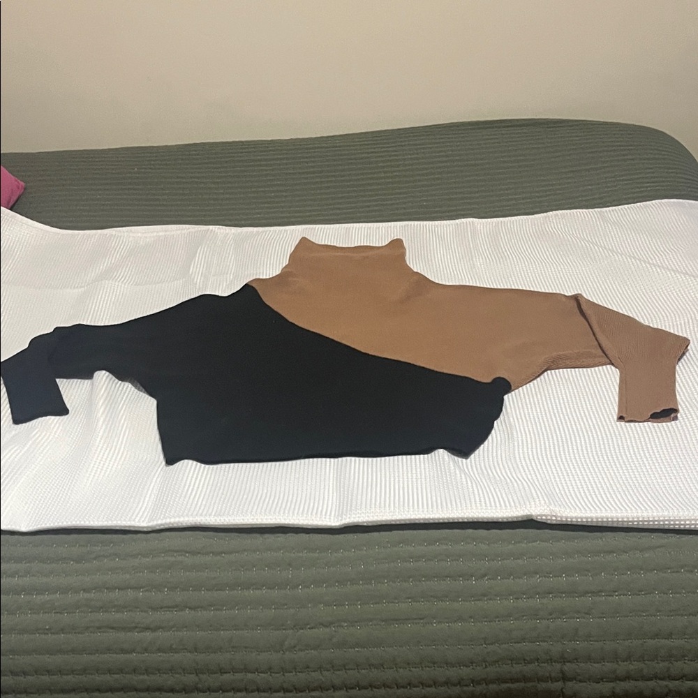 Tahari Camel Knit Turtleneck Sweater